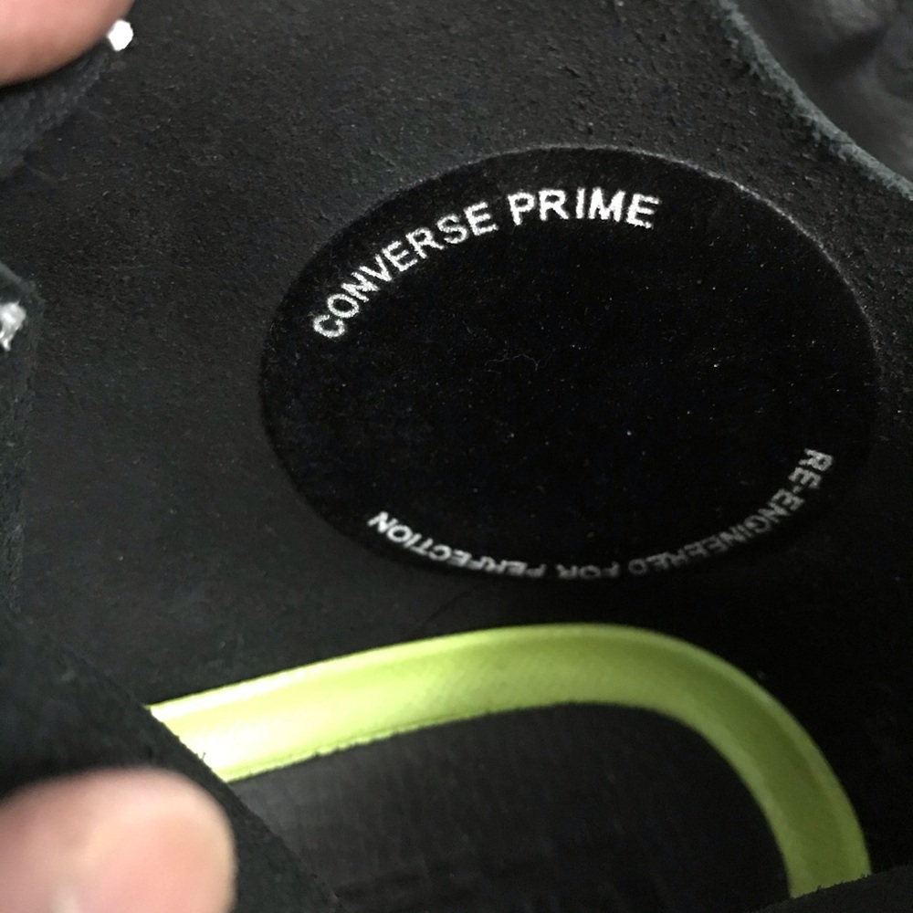 Converse Prime Hi Top Black Leather Sneakers - Picture 6 of 15